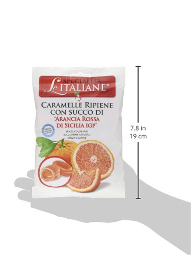Serra Le Italiane, Italian Natural Hard Candy Filled With Red Orange From Sicily Italy, 3.5 Ounce...