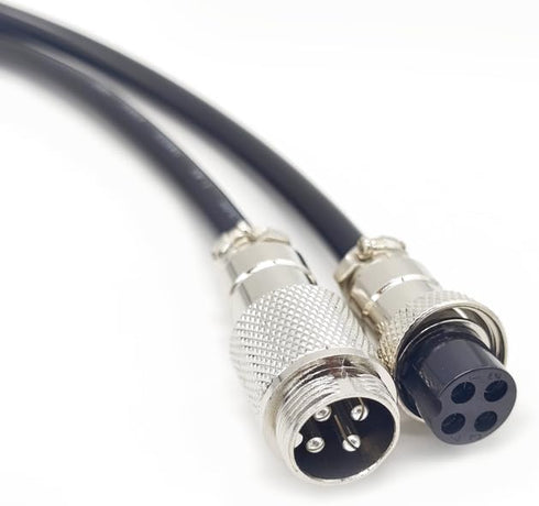 3.28 ft GX16 4 Pin Male to Female Head Aviation Cordset, GX16 4Pins Female to Male Connector Electrical Cable Panel Mount Circular Metal Aviation ...