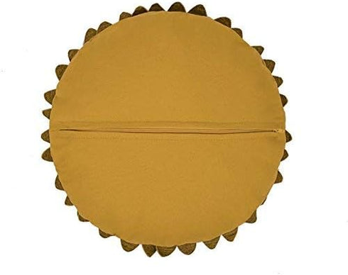 3D Flower Decorative Throw Pillows with Inserts Included Handmade Round Pillow Accent Cushions Home Couch Chair Decor Yellow 13 x 13 Inch...