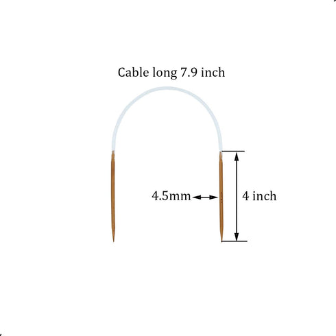 3Pcs 4.5mm Wooden Circular Knitting Needle US Size 7 Round Knitting Needles 16 Inch for Handmade Knitting DIY Blankets Socks Baby Hats Cuffs Sweat...