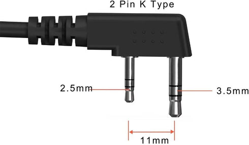 SAMCOM Walkie Talkie Speaker Mic, 2 Pin K Type Handheld Two Way Radios Shoulder Lapel Mic Microphone with Rainforced Cable,1 Pack...
