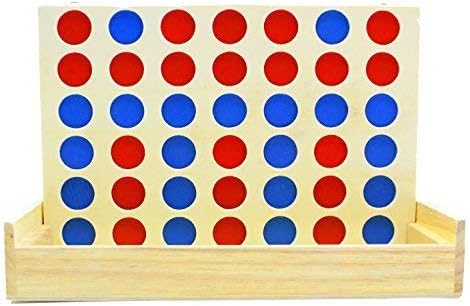 4 in a Row Wooden Board Game Foldable Line Up 4 Classic Family Toy Educational Toy for Kids and Family...