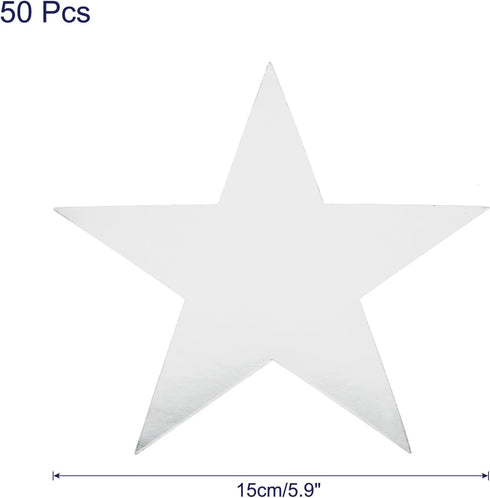 MECCANIXITY Star Cutouts Paper Five Star Confetti Cutouts for Birthday Party Classroom Wedding Bulletin Board Wall Decorations 5.9 Inches,(Silver)...