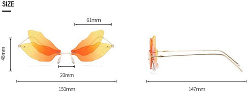 ENTHYI Dragonfly Wing Shape Sunglasses for Women/Men Frameless Irregular Glasses Shades Party Sun Glasses...