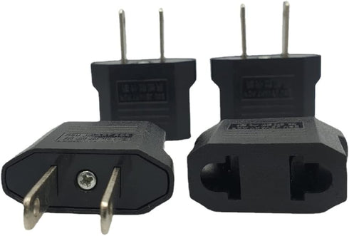 European to US Plug Adapter, 4 Pack Universal Input UK/EU/AU/Asia to USA/Canada/Mexico Adapter Travel Power Plug Adapter Converters(Black)...