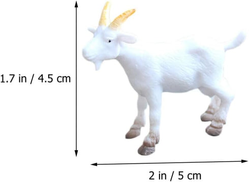 NUOBESTY Mini Goat Figurines 6pcs Plastic Realistic White Goat Animals Simulated Small Lambs Action Models Tiny Farm Sheep Figures Learning Educat...