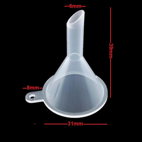 Mini Funnel 5-Pack for Lab Bottles, Sand Art, Perfume, Spice, Powder, Essential Oil, Recreational, Kitchen Food Grade Small Plastic (Clear)...
