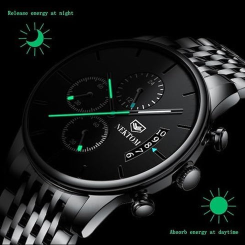 NEKTOM Watches for Men with Stainless Steel, Quartz Analog Watch with Date, Luxury Minimalist Dress Mens Watches, Chronograph Watch, 3ATM Waterpro...