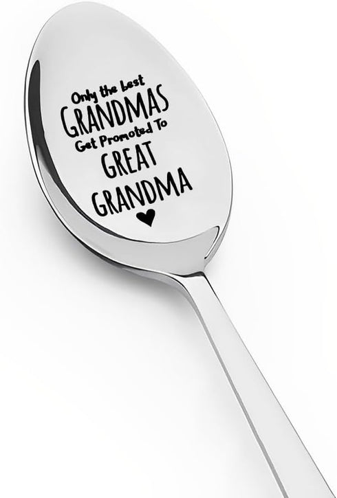 Mothers Day Gifts for Grandma Pregnancy Announcement Gift for Grandmother Birthday Gifts for Nana Engraved Spoon for Tea Coffee Lovers Gift for Gr...