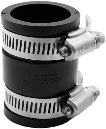 Fernco 1056-100 1-in. Flexible PVC Pipe Coupling for Plastic and Copper Plumbing Connections, 2-Pack...