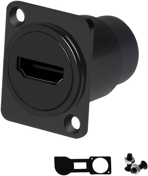 HDMI 4K@60Hz D Panel Mount Connector with Waterproof Cover - Female-to-Female HDMI Coupler Adapter, 3D & 4K Supported, Extendable for Car, Compute...