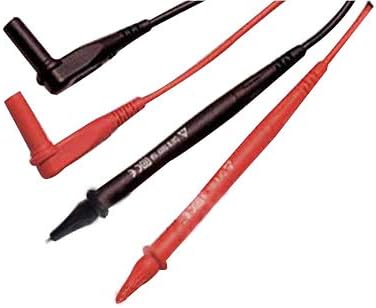 Retractable PVC Tip Test Lead Set, Right Angle,adjustable length Red+black...