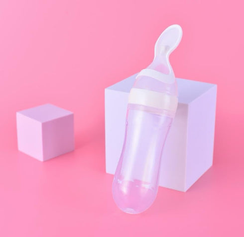 Baby Food Feeder Silicone Squeeze Feeding Spoons - Safe and Convenient Feeding Solutions for Boys, Girls, Kids, and Toddlers - White...