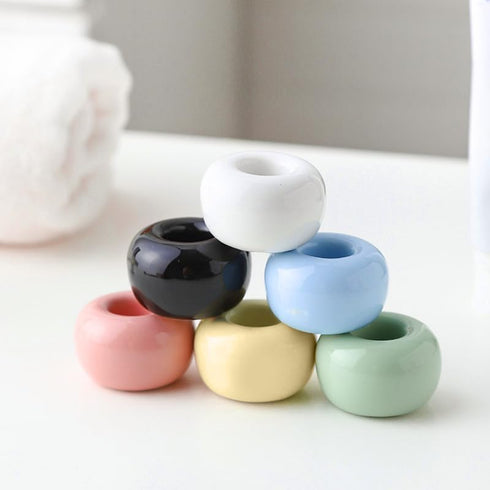 Mini Ceramics Toothbrush Holder Stand for Bathroom Vanity Countertop, Handmade Couple Toothbrush Head Holder, Shaver Holder and Office Pen Holder,...