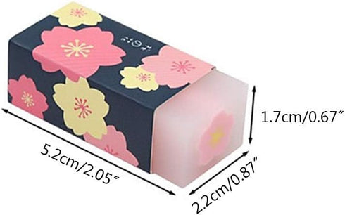 3 Pcs Pink Lovely Cherry Blossoms Rubber Erasers of Sakura Petal Sketch Painting Pencil Correction Tool School Office Stationery Supply Standard P...
