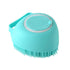 Dog Cat Bath Brush Comb Silicone Pet Grooming Brush Bath Shampoo Massage Dispenser Shower Brush For Short Long Haired Dogs And Cats(heart blue)...