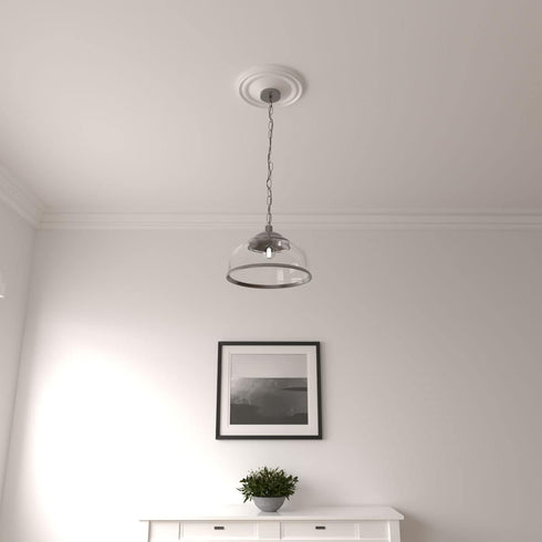 Ekena Millwork CM12RE Reece Ceiling Medallion, 12"OD x 1 3/4"P (Fits Canopies up to 2 3/8"), Factory Primed...