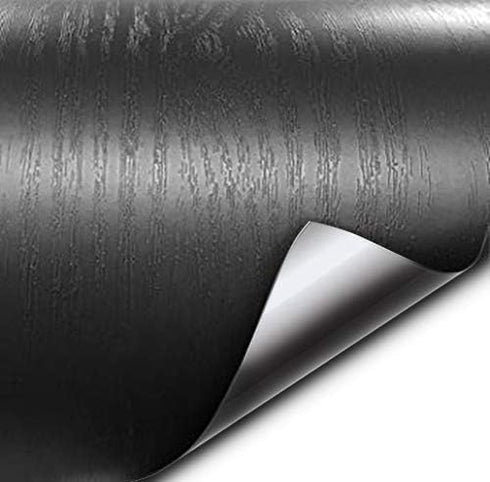 VViViD Black Ash Wood Grain Textured Vinyl Wrap Film W/Air-Release Adhesive (1ft x 48 Inch)...