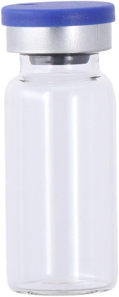 10Pcs Glass Lab Bottle, Refillable 10ml Container, Portable Seals Empty Vials, Transparent Lab Sample Vial with Plastic-Aluminum Flip Caps...