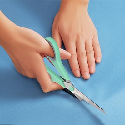 Light Green 6 Scissors Bulk, Almarto 8" All Purpose Scissors Pack - High Performance and Designed for Comfort and Cutting - Sharp to Cut but Soft ...
