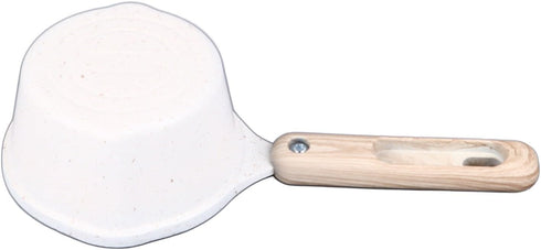 Kitchen Stovetop Sauce Frying Pan, Aluminum Nonstick Sauce Pot with Pour Spouts and Wooden Handle for Pouring Oil Heating Boiling Milk Frying Eggs...