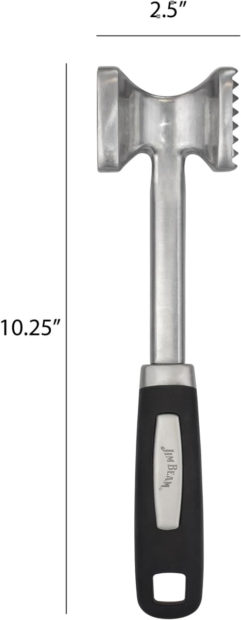 Jim Beam Heavy Duty Construction Meat Tenderizer with Soft Grip Handle, Medium....
