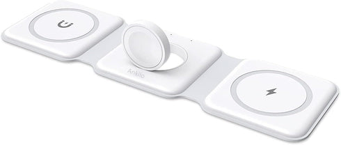 3 in 1 Foldable Wireless Charger, Ankilo Magsafe Charger Charging Station for Multple Devices,Travel Charger for iPhone 15/14/13/12 Series, iWatch...