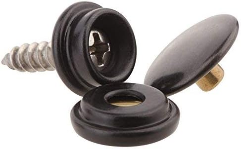 YMAISS 75pcs Fastener Screw Snaps Black,Marine Grade 3/8" Socket with Stainless Steel 5/8" Screw in Upholstery Snaps for Boat Canvas,Cover. Black ...