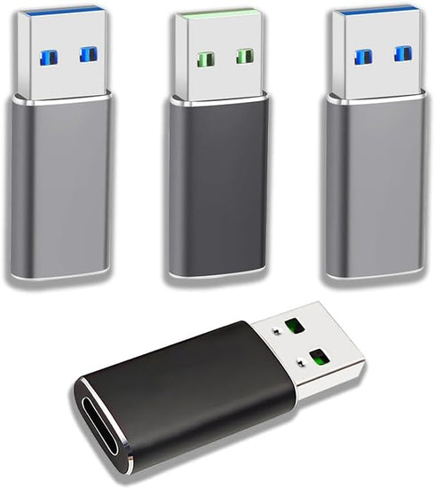 4 Pack USB Adapter,USB C Female to USB 3.0 Male Adapter Compatible with iPhone 15 Series,Laptops, Power Banks, Chargers, and More Devices with USB...