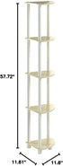 Furinno Turn-N-Tube 5 Tier Corner Display Rack Multipurpose Shelving Unit, 1-Pack, Cream Faux Marble/White...