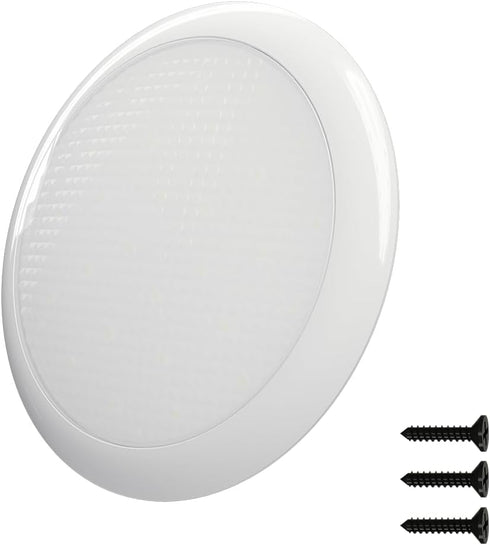 12 Volt LED Lights 7" DC 12/24V 10W Downlight 5500-6500K Bright White Round Dome Camper RV Interior Lights Ceiling LED Panel Light for Inside Car ...