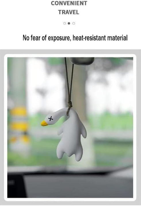 car Pendant car Swing Duck Creative Cute Rearview Mirror Pendant car Interior Decoration Small Roast Duck Pendant (25cm/9.8inch, White)...