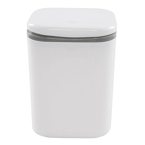 0.5 Gallon Tiny Countertop Trash Can, Mini Desktop Garbage Can with Push-Button, White...