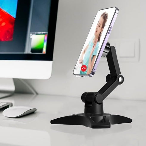 Cell Phone Stand Works for Popsocket, Height Angle Adjustable Desk Phone Holder, Heavy Duty Phone Stand for Desk for Home, Fits for All Sockets Gr...