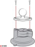 RAM MOUNTS Twist-Lock Composite Suction Cup Base with Ball RAP-B-224-1U with B Size 1" Ball...