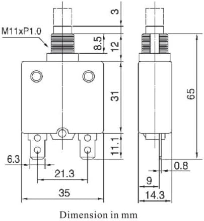 Philmore 3 Amp Push Button Manual Reset Thermal Circuit Breaker 50V DC, 250V AC...