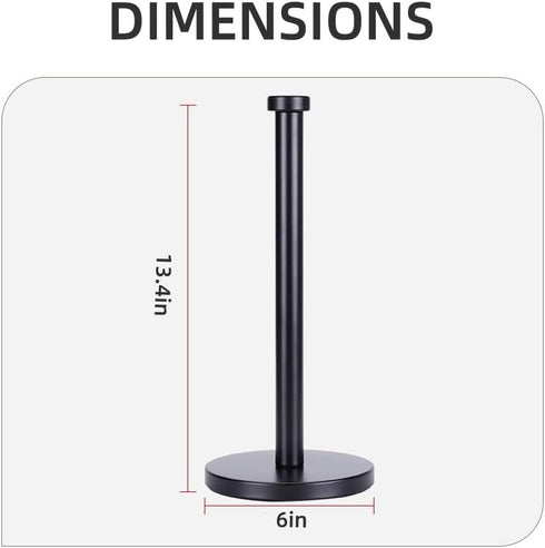 Paper Towel Holder, NSCMQSL Black Kitchen Towel Holder, Steady Countertop Paper Towel Holder with Weighted Base for Kitchen Roll Holder (Black)...