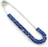 Classic Sapphire Blue Austrian Crystal Safety Pin Brooch In Rhodium Plating - 75mm Length...