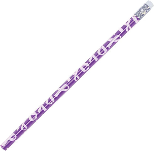 Awareness Ribbon Pencil – Set of 24 - Made in USA (Purple)...