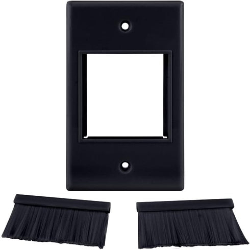 Construct Pro Single-Gang WideMouth Décor Brush Plate (Black Plate w/Black Brush)...