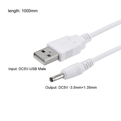 uxcell USB Type-A Male to 3.5 x 1.35mm DC 5V 1A Plug Barrel Connector Charge Cable White...