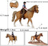 People Horse Riding Figurine Realistic Riding People Action Figure Plastic Horse Rider Model for Farm Animal, Set of 2...