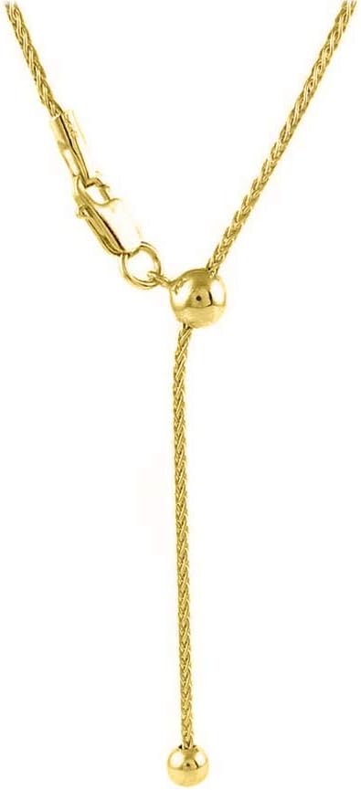 925 Sterling Silver necklace1.4MM Diamond Cut Adjustable Wheat Chain Necklace 24' - Adjustable Fox Tail Spiga silver Necklace in 4 colors...