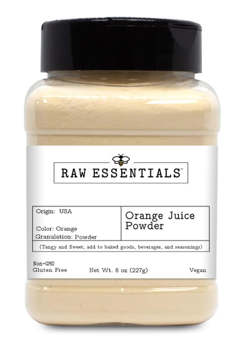 Orange Juice Powder -Tangy and Sweet - Great addition to Baked Goods, Beverages, and Seasonings - Smoothie Ingedient - Non GMO - Gluten Free - Veg...