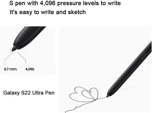 Galaxy S22 Stylus Pen Replacement for Samsung Galaxy S22 Ultra 5G Touch Stylus Pen, S22 S Pen Without Bluetooth Replacement + Tips/Nibs (Black)...