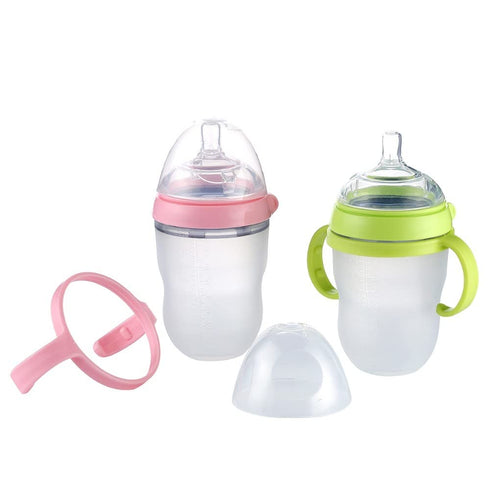 Bottle Handles Grips Compatible for Comotomo Feeding Baby Bottles (Set of 4, 2 Pink + 2 Green)...