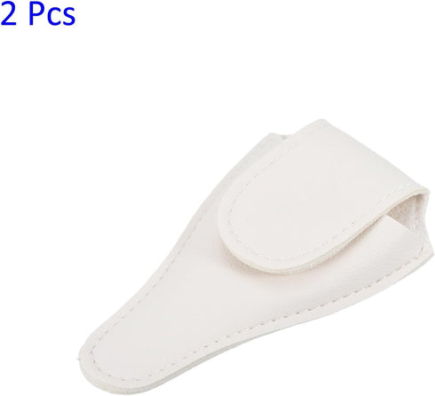 2 Pack PU Scissors Cover - Embroidery Sewing Craft Leather Scissors Protective Case, Apply to Storing Nipper Shears (4.5 x 2.6 Inches, White)...