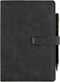 Leather Journal A5 with Pen compartment, Leather Bound for Women Men School, Office, Work, Daily and Travel Diary Writing Journal (Black with Lock...