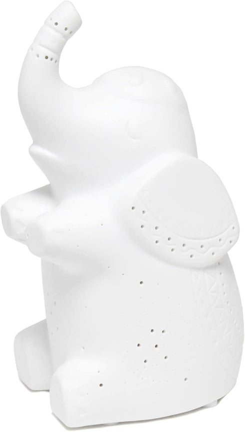 Simple Designs LT3337-WHT White Porcelain Fun Shaped Sitting Night Light Table Lamp, Elephant...