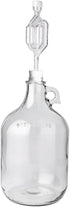 FastRack 1 Gallon Glass Jug with #6 Rubber Bungs & Twin Bubble Airlock – Fermentation Jars for Home Brewing, Clear Glass Fermenter Containers for ...